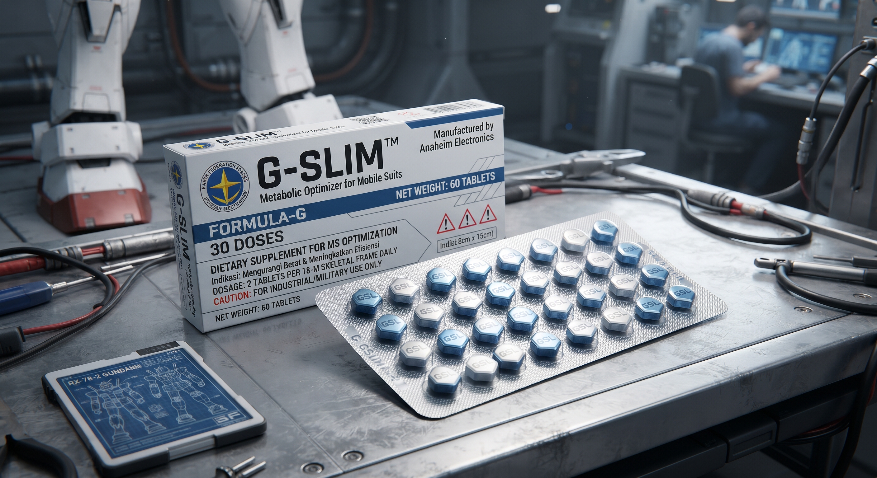 G-SLIM: Suplemen Metabolik & Penurun Berat Badan Fiktif untuk Mobile Suit (Gundam)
